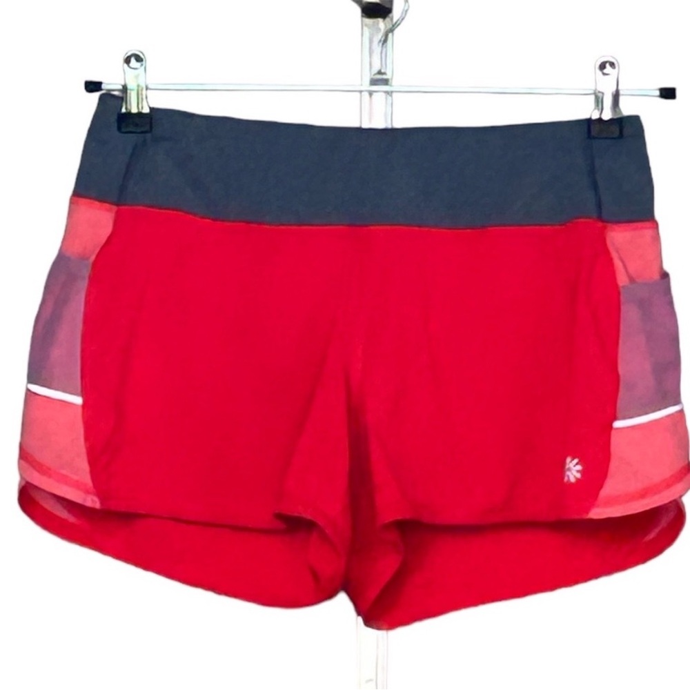 Athleta Running Shorts W/ Built In Panty & Zipper Pocket Size
